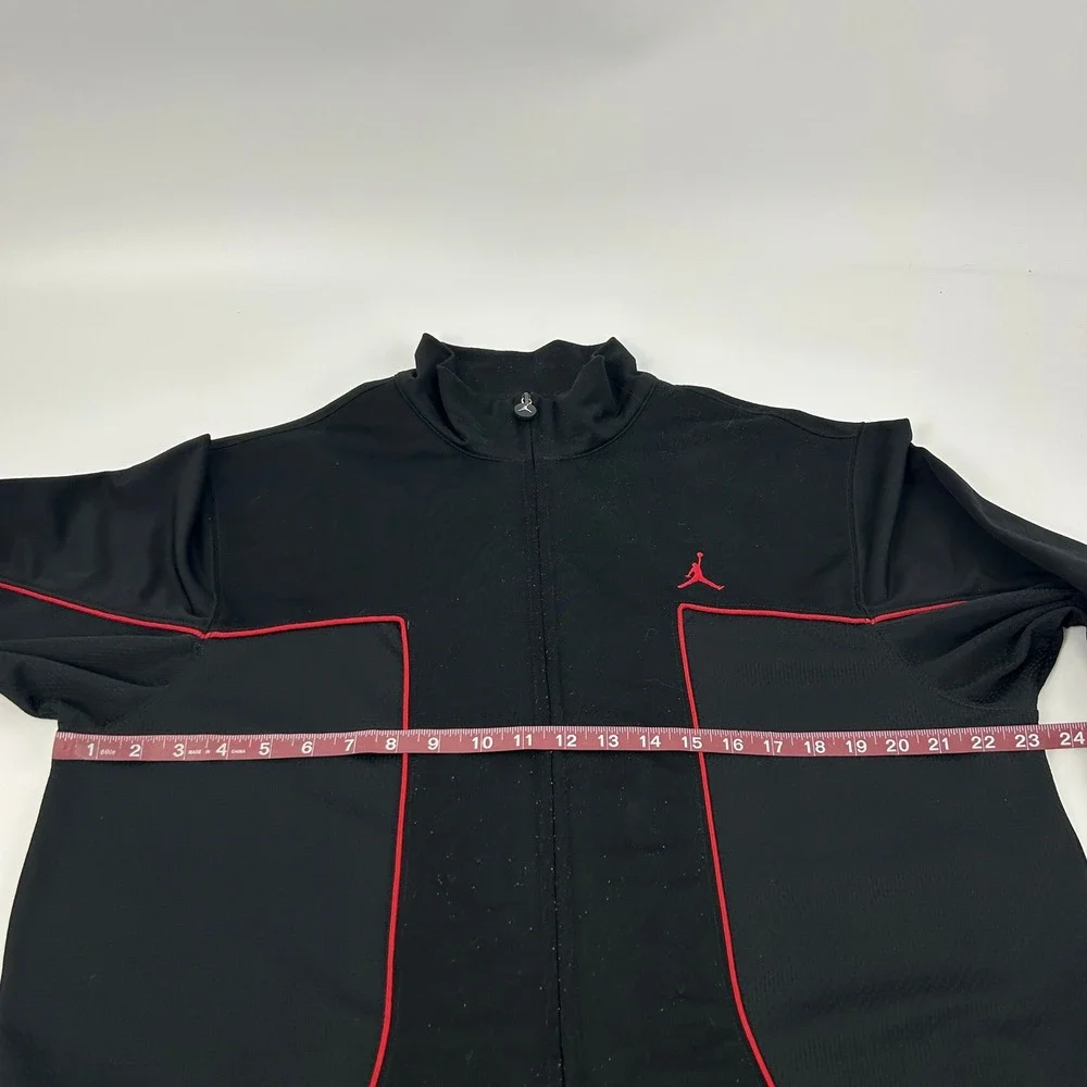 Jordan‎ Track Jacket Men Large Black Red Piping Jumpman Full Zip Mock Neck